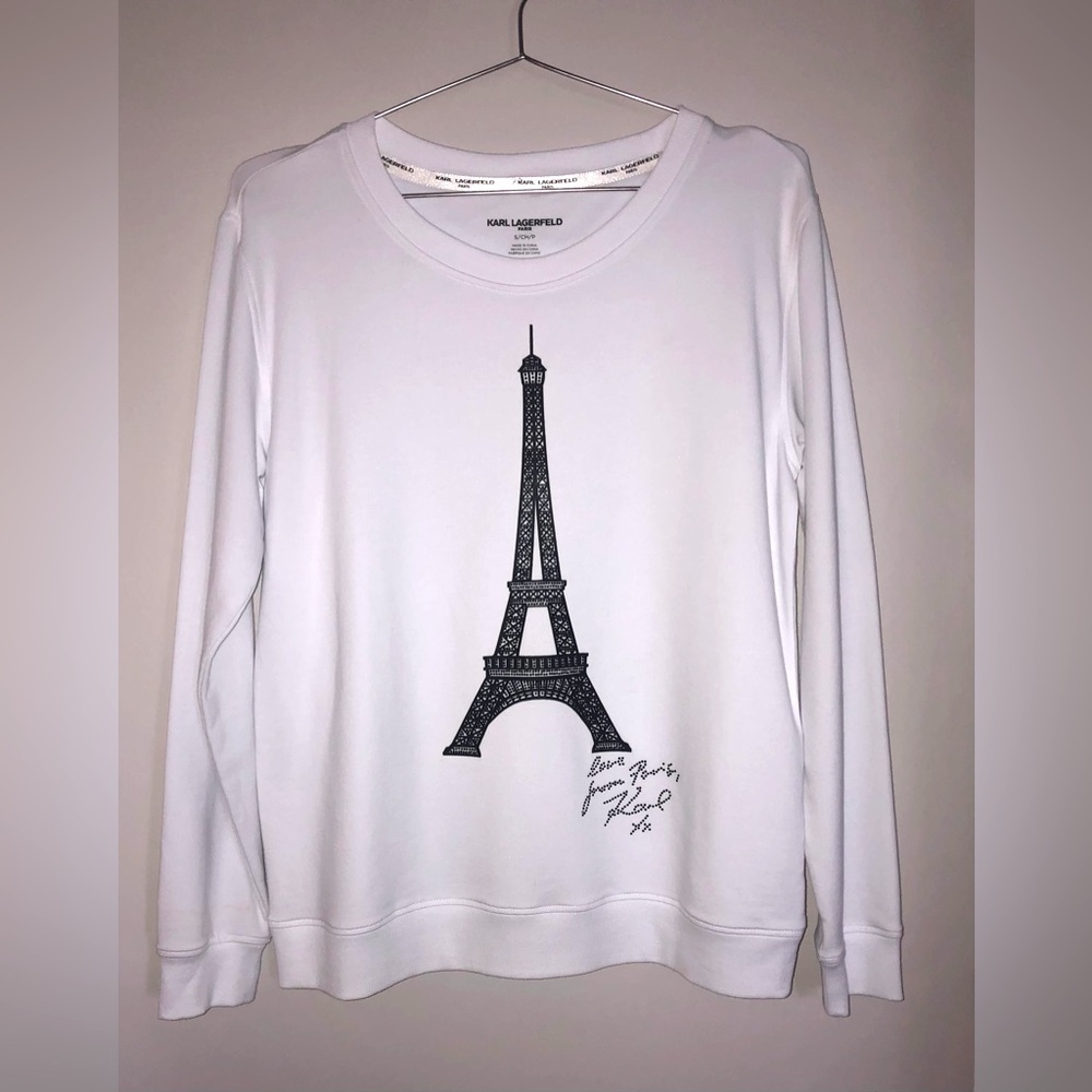 Karl Lagerfeld White Paris Sweater